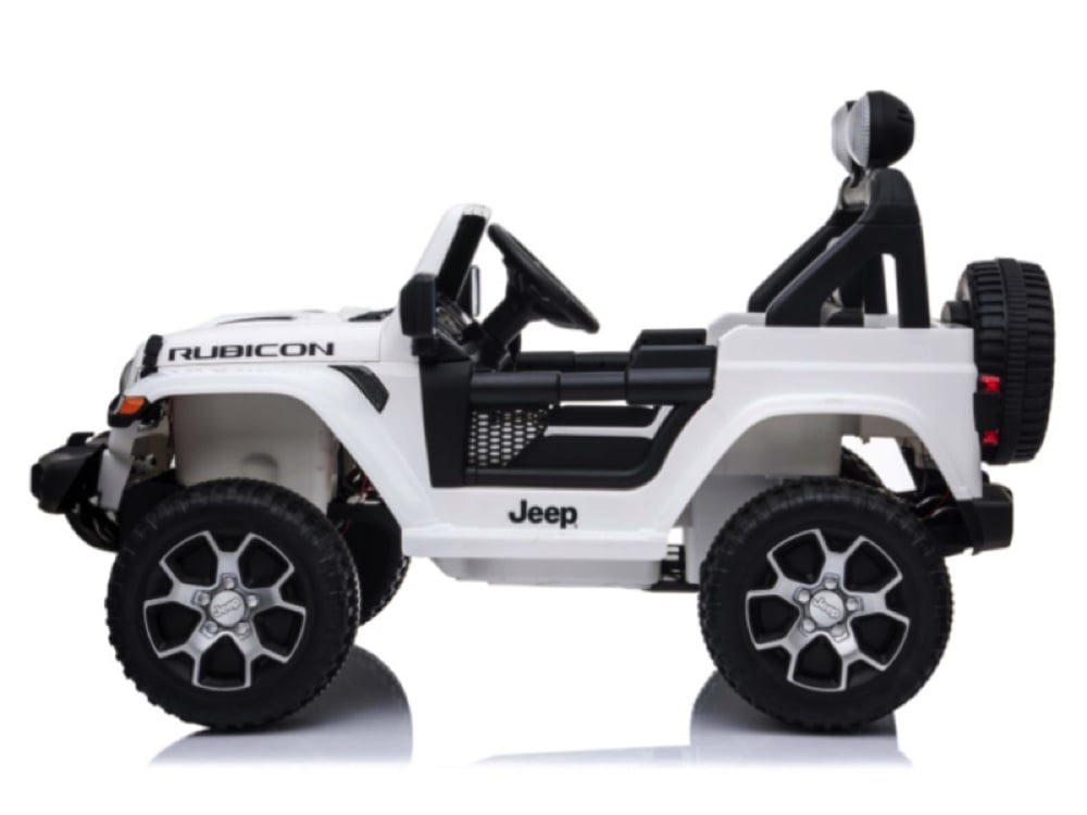Jeep Wrangler Rubicon, 12V Kinderauto Met Lithium Accu, Rubberen Banden, Leder Zitje