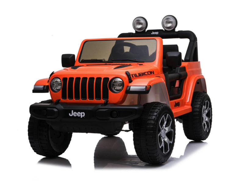 Jeep Wrangler Rubicon, 12V Kinderauto Met Lithium Accu, Rubberen Banden, Leder Zitje