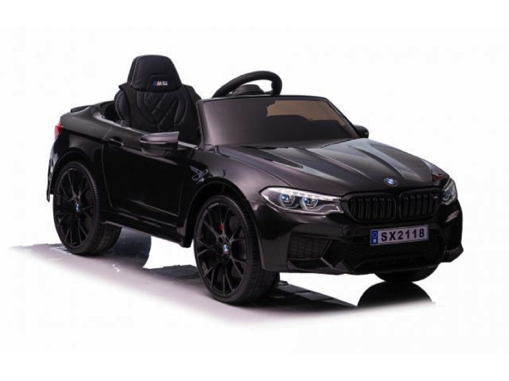 Bmw M5,Lithium, Leder Zitje, Rubberen Banden, Kinder Accu Auto!