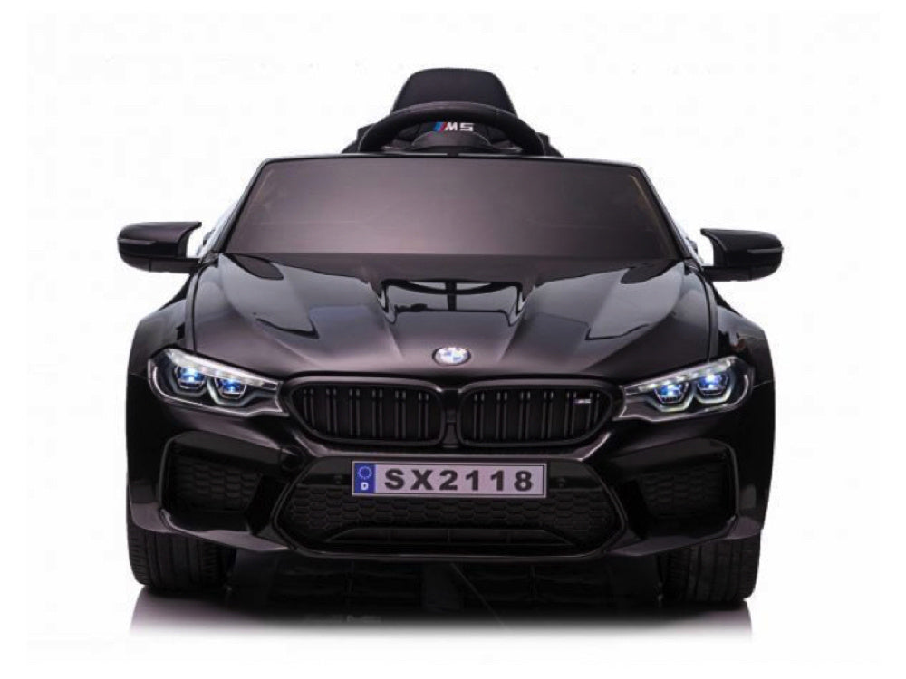 Bmw M5,Lithium, Leder Zitje, Rubberen Banden, Kinder Accu Auto!