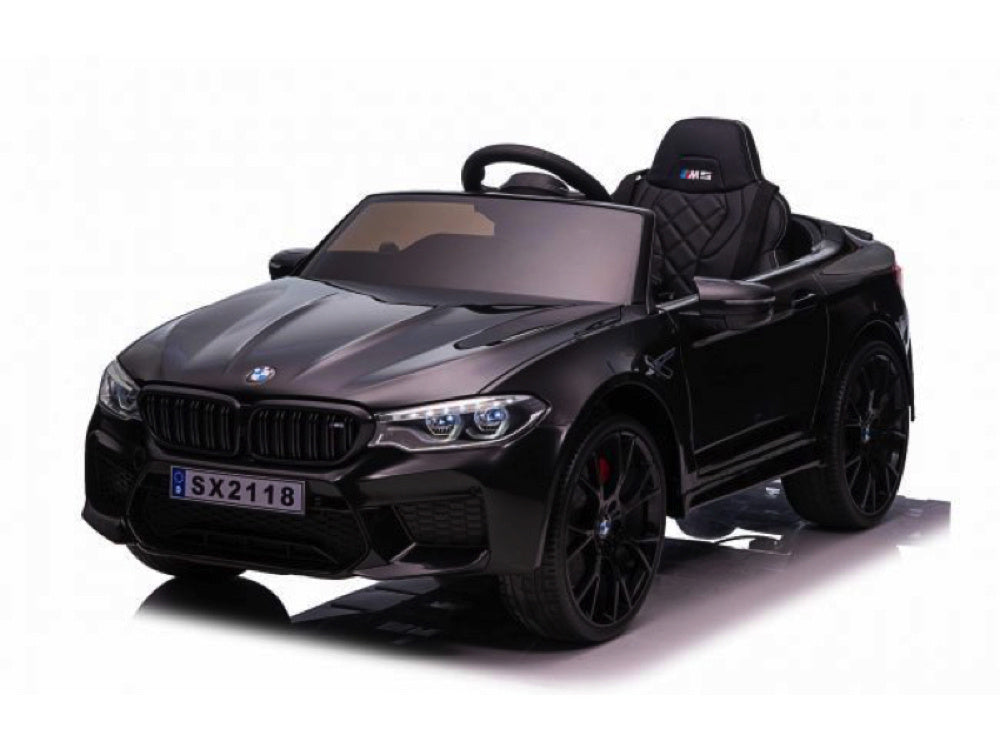 Bmw M5,Lithium, Leder Zitje, Rubberen Banden, Kinder Accu Auto!